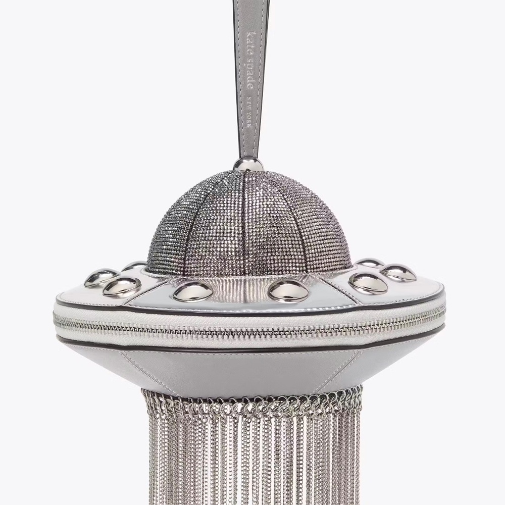 Kate Spade Spaced Out Embellished Metallic 3D UFO Top Handle Bag - Picture 2 of 9